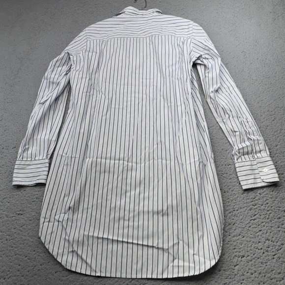 Frank & Eileen Shirt Womens Small White Striped High Low Hem Button Greyson - Picture 3 of 9